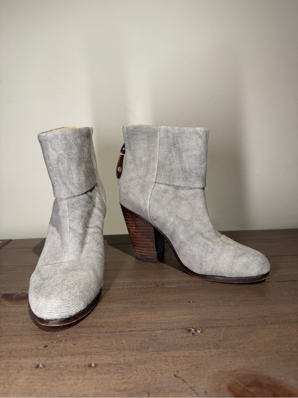 rag & bone Newberry Grey Canvas Boots